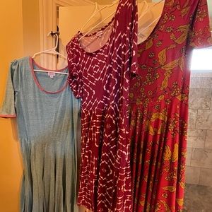 LuLaRoe Nicole dresses (lot of 3) xl